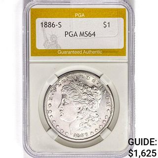 1886-S Morgan Silver Dollar PGA MS64 