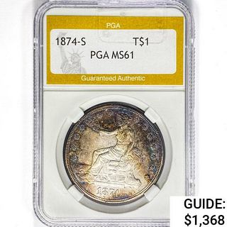 1874-S Silver Trade Dollar PGA MS61 