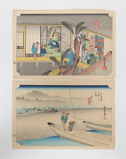 Hiroshige Ando (Japanese 1797-1858) Two Woodblock Prints 