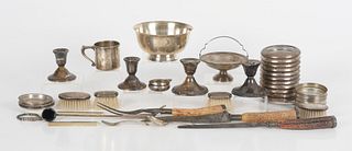 A Group of Sterling Silver Tableware 