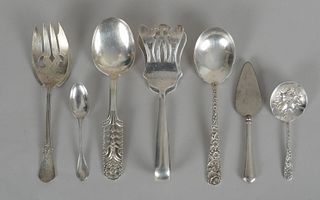 A Group of Sterling Silver Flatware, Serving Pieces 