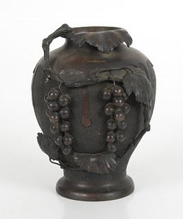 A Meiji Period Japanese Bronze Vase 