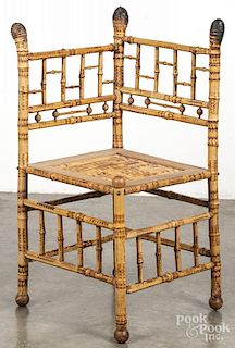 Bamboo corner chair.