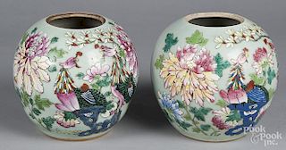 Five Chinese porcelain ginger jars, 19th c.