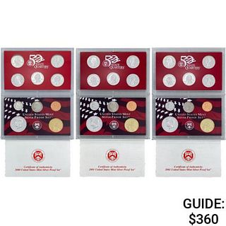 2000-2002 Silver US Mint Proof Sets [30 Coins]   