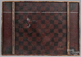 Painted pine gameboard, 19th c., 18 1/2'' x 27''.