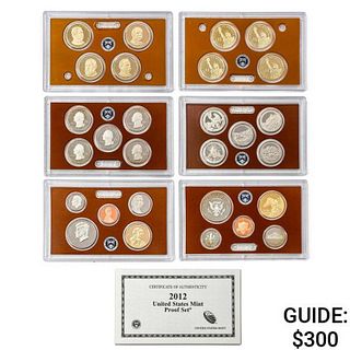 2006-2012 US Proof Mint Sets W/Silver[19 Coins]   
