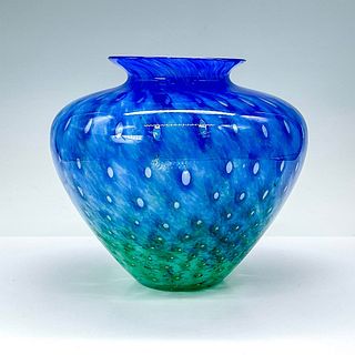 Blue and Green Art Glass Vase