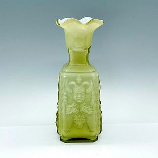 Imperial Glass Co Vase Milk Glass Mephistopheles Demon Face