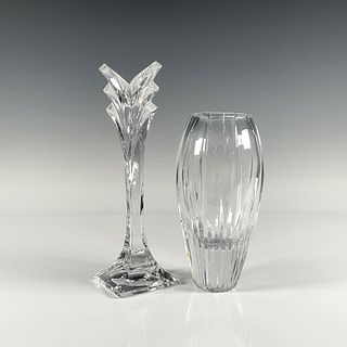 2pc Glass Candlestick Holder and Vase