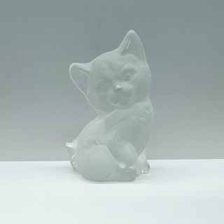 Frosted Glass Kitten Figurine
