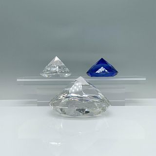 3pc Diamond Shaped Oleg Cassini Paperweights, Signed