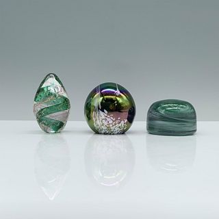 3pc Art Glass Paperweights