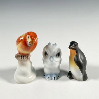 3pc Herend Hand Painted Porcelain Bird Figurines