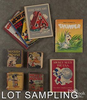 Thirteen Mickey Mouse Big Little Books, most 1930's, together with six other Mickey Mouse Books, a