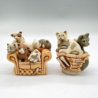 2pc Harmony Kingdom Treasure Boxes, Cats