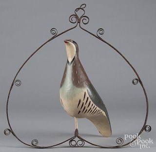 Painted tin quail trade sign, 25'' h., 26'' w.