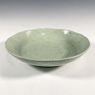 19th Century Chinese Celadon Shallow Bowl