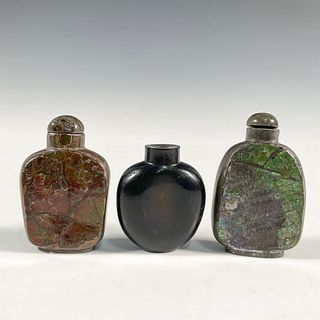 Group of Three Chinese Hard Stone Snuff Bottles