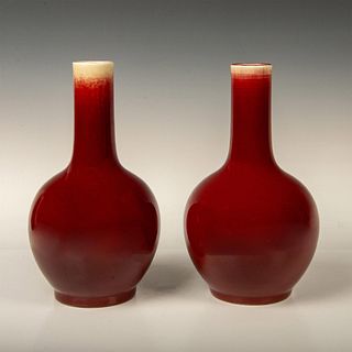 Pair of Chinese Sang de Boeuf Glaze Vases