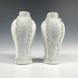 Pair of Chinese Dehua Porcelain Meiping Vases