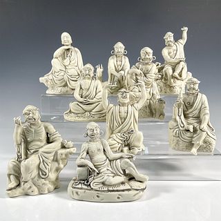 Set of 9 Chinese Blanc De Chinese Immortal Figurines