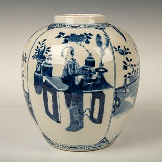 Antique Chinese Blue and White Porcelain Ginger Jar Vase