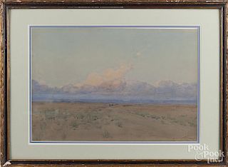 Hardesty Maratta (American 1864-1924), watercolor western landscape, signed lower right, 14 1/2''x 21