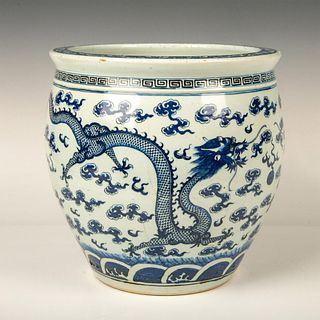 Chinese Blue and White Dragon Jardiniere