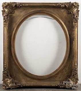 Three giltwood frames, 19th c., 39 1/2'' x 35'', 40'' x 35'' and 27'' x 22 1/4''.