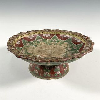 19th Century Thai Ceramic Polychrome Fruit Bowl