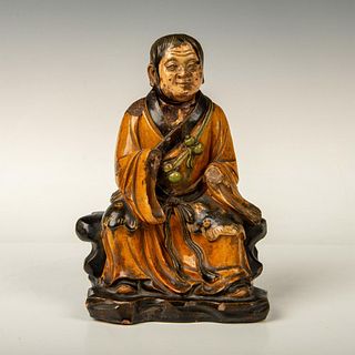 Chinese MING Ceramic Glazed Arhat Luohan Figurine