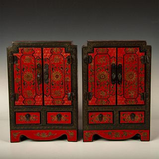 Pair of Antique Chinese Lacquer Cabinets