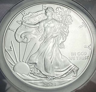 2021 American Silver Eagle Type 1 ANACS MS70 A First Strike Coin