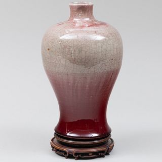 Chinese Meiping Copper Red Glazed Porcelain Vase