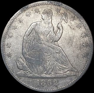 1862 Seated Liberty Half Dollar NEARLY UNCIRCULATE
