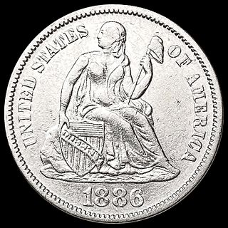 1886 Seated Liberty Dime CHOICE AU