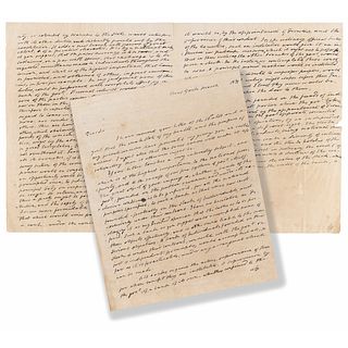 James Monroe Handwritten Draft Letter on the Constitution and National Bank