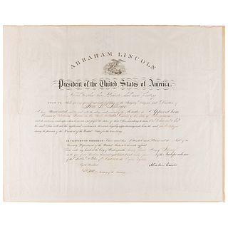 Abraham Lincoln Document Signed as President, Appointing an Assessor of Internal Revenue
