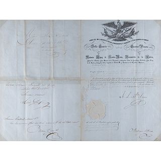 Antonio Lopez de Santa Anna Document Signed