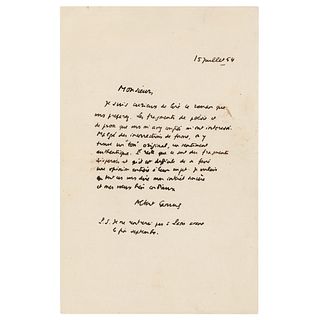 Albert Camus Autograph Letter Signed