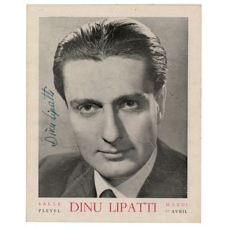 Dinu Lipatti Signed &#39;Salle Pleyel&#39; Program