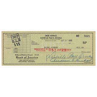 Lucille Ball Signed Check