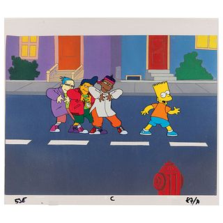 Bart Simpson and Dancers production cel from the &#39;Do the Bartman&#39; music video