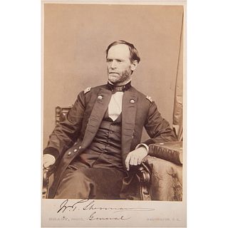 William T. Sherman Signed Brady&#39;s Cabinet Photograph