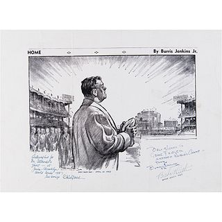 Babe Ruth Signed &#39;Babe Ruth Day&#39; Print, with Christy Walsh and Burris Jenkins, Jr.