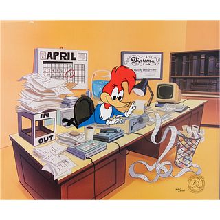 Woody Woodpecker limited edition hand-painted cel from the Woody Woodpecker Profession Series - &#39;Accountant&#39;
