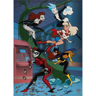 Batgirl, Harley Quinn, Live Wire, Poison Ivy, and Super Girl limited edition cel - &#39;Girls&#39; Finest&#39;