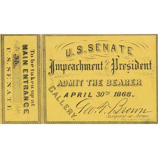 Andrew Johnson Unused US Senate Impeachment Ticket