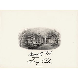 Gerald Ford and Jimmy Carter Signed Engraving